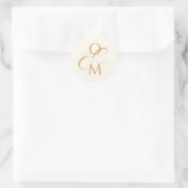 Elegant Monogram | Elfenbeinhochzeit Runder Aufkleber (Tasche)