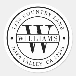 Elegant Monogram   Erstellen Sie Ihre eigene Rücks Runder Aufkleber