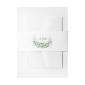 Elegant Monogram Eucalyptus Wedding Einladungsbanderole (Vorderseite Beispiel)