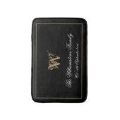 Elegant Monogram Family Nachname Neuheirat Badematte (Vorderseite Vertikal)