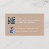 Elegant Monogram Feminine Tan Damask Haar Salon Visitenkarte (Rückseite)