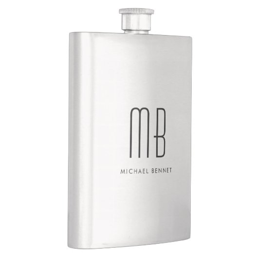 Elegant Monogram Flachmann (Rechts)