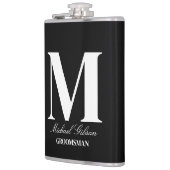 Elegant Monogram Flask - Personalized Groomsmen Gi Flachmann (Links)