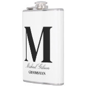 Elegant Monogram Flask - Personalized Groomsmen Gi Flachmann (Links)
