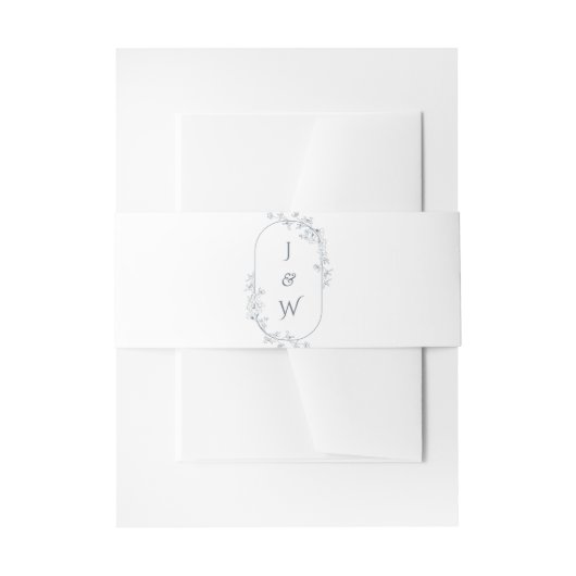 Elegant Monogram Floral Boho Wedding Einladungsbanderole (Vorderseite Beispiel)