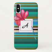 Elegant Monogram Floral iPhone Case (Rückseite)