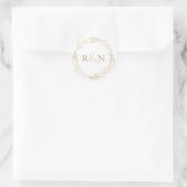 Elegant Monogram Garland Runder Aufkleber (Tasche)