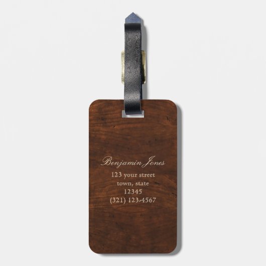 Elegant Monogram Gepäckanhänger (Rückseite vertikal)