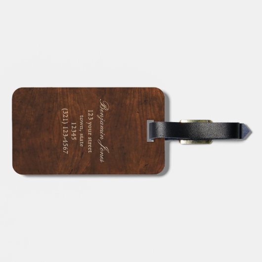 Elegant Monogram Gepäckanhänger (Rückseite horizontal)