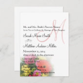 Elegant Monogram Gerber Daisies Wedding Einladung (Vorne/Hinten)