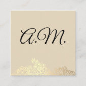Elegant Monogram Gold Floral Quadratische Visitenkarte (Vorderseite)