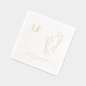 Elegant Monogram | Gold Koi Fish Wedding Servietten Mit Folie (Links)