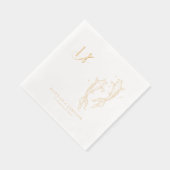 Elegant Monogram | Gold Koi Fish Wedding Servietten Mit Folie (Rechts)