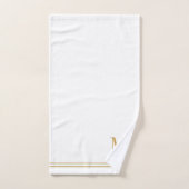 Elegant Monogram Gold Script Name White Badhandtuch Set (Handtuch)