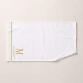 Elegant Monogram Gold Script Name White Badhandtuch Set (Handtuch)