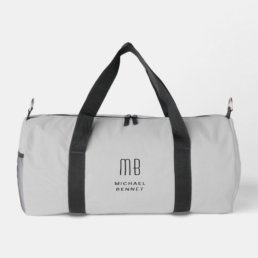Elegant Monogram Gray Duffle Bag (Rückseite)