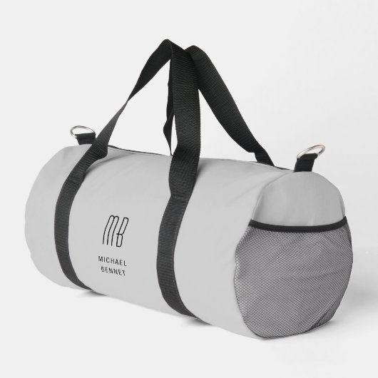 Elegant Monogram Gray Duffle Bag (Rechte Ecke)