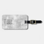 Elegant Monogram Gray Gepäckanhänger (Vorderseite horizontal)