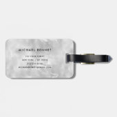 Elegant Monogram Gray Gepäckanhänger (Rückseite horizontal)