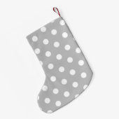 Elegant Monogram Gray Polka Dots Kleiner Weihnachtsstrumpf (Rückseite (Hängend))