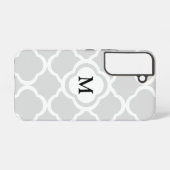 Elegant Monogram Gray Samsung Galaxy Hülle (Rückseite (Horizontal))