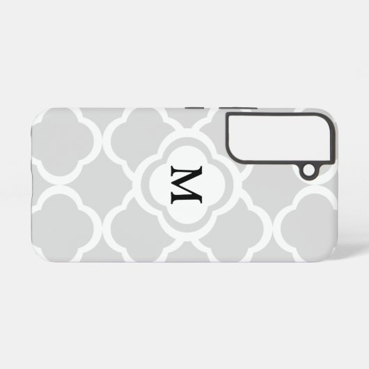 Elegant Monogram Gray Samsung Galaxy Hülle (Rückseite (Horizontal))
