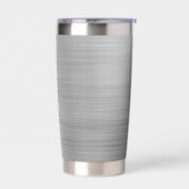 Elegant Monogram Gray Thermobecher (Links)