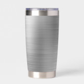 Elegant Monogram Gray Thermobecher (Rückseite)