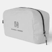 Elegant Monogram Gray Waschbeutel (Rechte Ecke)
