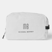 Elegant Monogram Gray Waschbeutel (Rückseite)