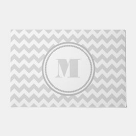 Elegant Monogram Gray Zickzack Fußmatte
