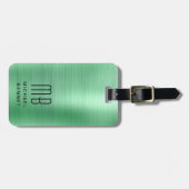 Elegant Monogram Green Gepäckanhänger (Vorderseite horizontal)
