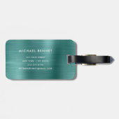 Elegant Monogram Green Gepäckanhänger (Rückseite horizontal)