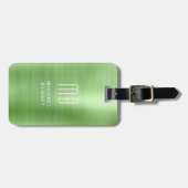 Elegant Monogram Green Gepäckanhänger (Vorderseite horizontal)