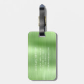 Elegant Monogram Green Gepäckanhänger (Rückseite vertikal)