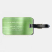 Elegant Monogram Green Gepäckanhänger (Rückseite horizontal)