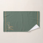 Elegant Monogram Green Gold Script Name  Badhandtuch Set (Handtuch)