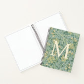 Elegant Monogram Green Jasmine Floral Notizblock (Innenseite)