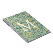 Elegant Monogram Green Jasmine Floral Notizblock (Rechte Seite)