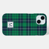 Elegant Monogram Green Kariert Case-Mate iPhone Hülle (Rückseite (Horizontal))