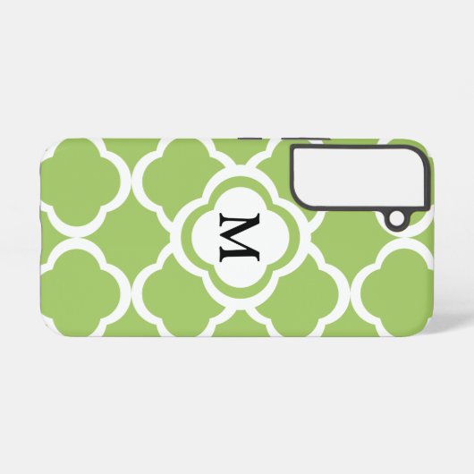 Elegant Monogram Green Samsung Galaxy Hülle (Rückseite (Horizontal))