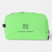 Elegant Monogram Green Waschbeutel (Vorderseite)