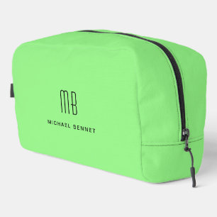 Elegant Monogram Green Waschbeutel