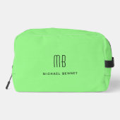Elegant Monogram Green Waschbeutel (Rückseite)