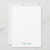 Elegant Monogram Greenering Wedding Einladung (Rückseite)