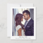 Elegant Monogram Greenerity Blätter Wedding Foto Dankeskarte (Vorderseite)