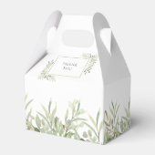 Elegant Monogram Greenerity Wedding Geschenkschachtel (Rückseite)