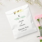 Elegant Monogram Greenerity Wedding Geschenktütchen (Versiegelt)