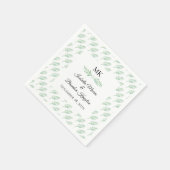 Elegant Monogram Greenerity Wedding Napkin Serviette (Ecke)