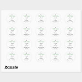 Elegant Monogram Greenery Wedding Sticker (Blatt)